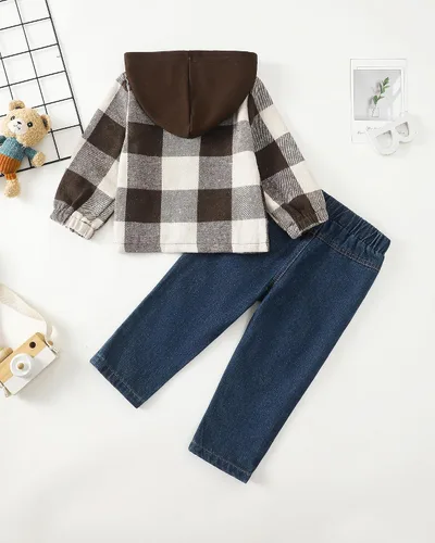 Miniatura 72 de Renotemy Ropa de bebé para niño, trajes de mezclilla, sudadera con capucha para bebés, pantalones de mezclilla, ropa para niños pequeños