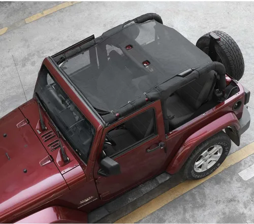 Miniatura 7 de Parasol de malla para protección UV, accesorios exteriores para Jeep Wrangler JK de 2 puertas 2007-2017, estilo extendido
