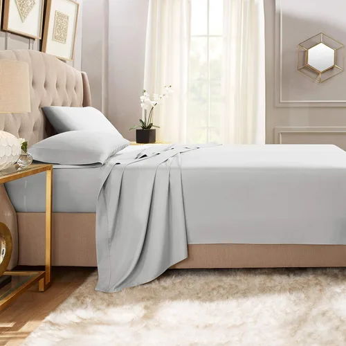 Miniatura 8 de Lujosa sábana encimera y 2 fundas de almohada, algodón puro extrasuave, 800 hilos, transpirable, fácil de lavar, juego de 3 piezas, tamaño King