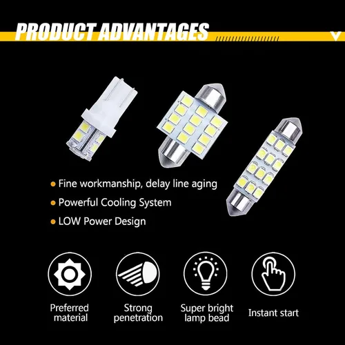 Miniatura 3 de 20 luces LED para techo de automóvil, 12 V, impermeables, de policarbonato de doble punta, luces de lectura interior de vehículo, accesorios