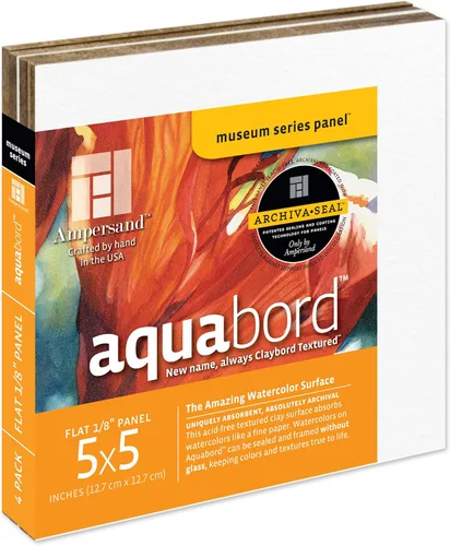Miniatura 24 de Ampersand Art Supply Aquabord - Panel de pintura de acuarela, superficie altamente absorbente para acuarela, gouache y caseína de 8 x 8 pulgadas