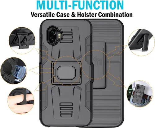 Miniatura 9 de Funda con clip para Galaxy XCover 6 Pro, Nakedcellphone Funda de agarre de anillo resistente con soporte [placa de montaje integrada]