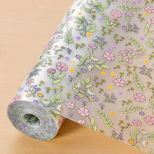 Miniatura 12 de INNOLITES Forro para estante de gabinete de cocina, forro no adhesivo para refrigerador y cajón, EVA impermeable con flores, fácil de limpiar y sin
