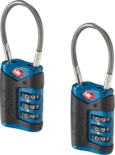 Miniatura 7 de Lewis N. Clark Candado de equipaje aprobado por la TSA + cable de acero para maleta, mochila, bolsa para laptop + bolso, perfecto para aeropuerto