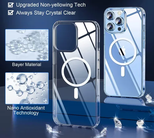 Miniatura 7 de SUCGLES Funda para iPhone 13 Pro Max con MagSafe, imán ultra fuerte N56, protección contra caídas de 12 pies, antiamarilleo, funda magnética