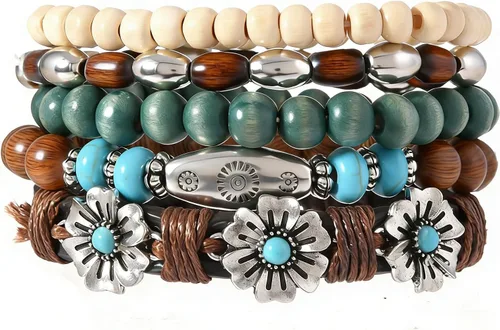 Miniatura 49 de Pulsera Gótica Ajustable de Cuero Trenzado Punk Multicapa de Estilo Grunge, Conjunto de Pulseras Emo con Brazalete de Metal, Envoltura