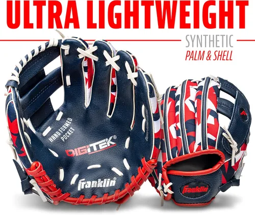 Miniatura 5 de Franklin Sports Guantes de béisbol para niños, guantes de teeball RTP para jóvenes + juego de pelotas, guantes de teeball para niños y niñas, niños
