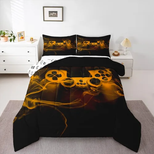 Erosebridal Juego de edredón de videojuegos para niños y adolescentes, juego de ropa de cama de videojuegos, decoración del hogar para niños,