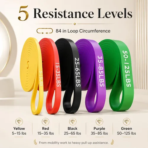 Miniatura 2 de Bandas de asistencia para dominadas, bandas de resistencia para entrenamiento, bandas de dominadas para hombres y mujeres, bandas de ejercicio