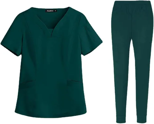 VIAOLI Conjuntos de uniforme médico enfermera manga corta enfermería uniforme odontología Clínica oral Mascotas Doctor Ropa general
