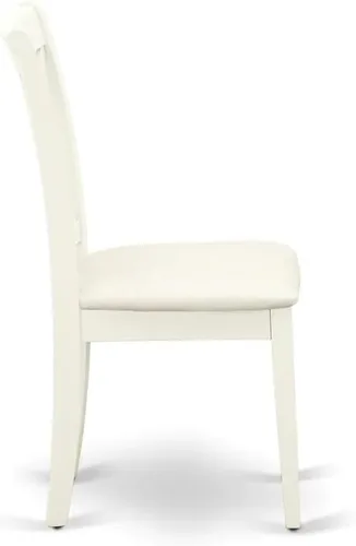 Miniatura 9 de East West Furniture DLCL5-WHI-C - Juego de mesa de comedor de 5 piezas, incluye una mesa de comedor redonda con gotas y 4 sillas tapizadas de tela