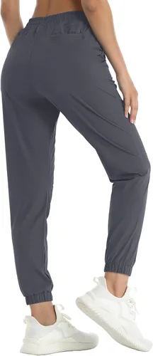 Miniatura 3 de TACVASEN Pantalones deportivos de senderismo para mujer, de secado rápido, ligeros, con cordón, Gris oscuro