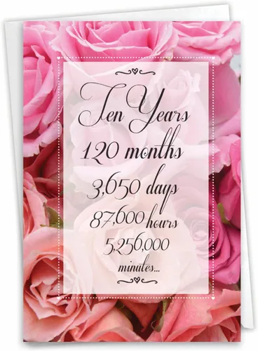 Miniatura 11 de NobleWorks Tarjeta de felicitación de 10º aniversario (compañero de trabajo) con sobre de 5 x 7 pulgadas para hombres, mujeres (1 tarjeta) 10 años