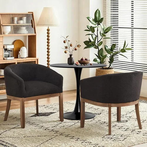 Miniatura 47 de Juego de 6 Sillas de Comedor Tapizadas de Terciopelo, Sillas Laterales de Cocina de Estilo Moderno con Ribete de Tachuelas y Patas de Madera, Anillo