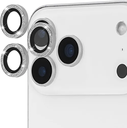 Miniatura 8 de Case-Mate Protector de lente de cámara con anillos negros de aluminio para iPhone 17 Pro Max/iPhone 17 Pro, doble vidrio templado, antiarañazos