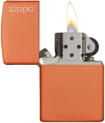 Miniatura 3 de Zippo Encendedor - Mensaje personalizado grabado en la parte trasera naranja mate personalizado con logotipo a prueba de viento encendedor #231ZL