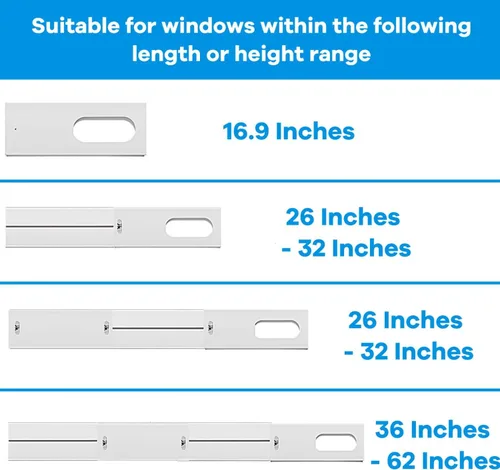 Miniatura 4 de YoleShy Kit de ventana de aire acondicionado portátil con acoplador, sello de ventana ajustable para unidad de CA, kit de ventilación de CA