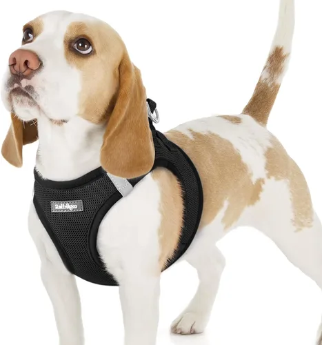 Miniatura 39 de rabbitgoo Arnés para perro pequeño, chaleco de malla suave para cachorros con hebilla de seguridad, arnés reflectante transpirable para mascotas