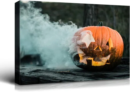Miniatura 15 de Denozer - Pintura artística de pared de Halloween, impresión artística sobre lienzo para dormitorio, sala de estar, decoración de pared del hogar