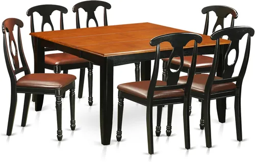 Miniatura 13 de East West Furniture PFKE5-BCH-LC - Juego de comedor de 5 piezas para 4 personas, incluye una mesa de comedor cuadrada con hoja de mariposa y 4