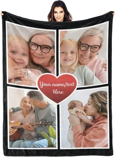 Miniatura 35 de envía al día siguiente, manta personalizada con texto en imagen, manta personalizada de foto, manta de franela personalizada, regalos personalizados