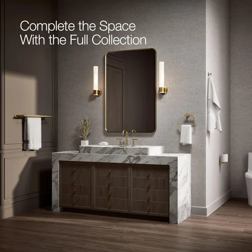 Miniatura 6 de Kohler 14375-2MB Purist® - Toallero doble de 24 pulgadas, latón cepillado vibrante