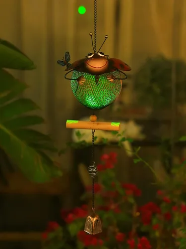 Miniatura 4 de Comedero solar para pájaros, a prueba de ardillas, para exteriores, con forma de animal lindo (forma de mariquita)