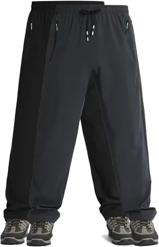 Pantalones deportivos ligeros para hombre, de secado rápido, pantalones de senderismo para correr, deportes, gimnasio, bolsillos con cremallera