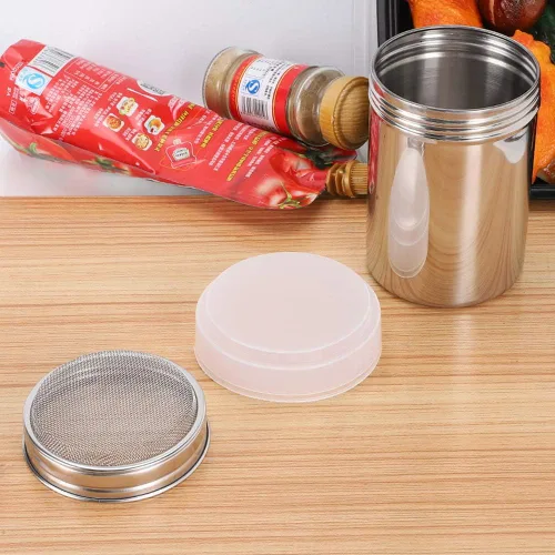 Miniatura 5 de Accmor Mezclador de azúcar en polvo, tamiz de canela, tamiz de harina, draga de acero inoxidable de malla fina para harina de azúcar, canela, cacao