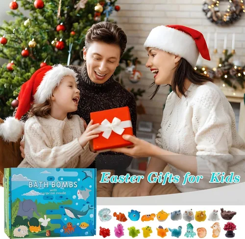 Miniatura 2 de Bombas de baño para niños con sorpresa en el interior, paquete de 20 bombas de baño para niños, relleno de cesta de Pascua, regalos de Pascua