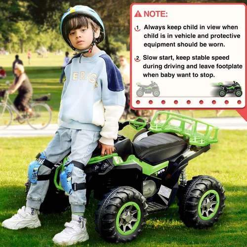 Miniatura 8 de Soar Cuatro ruedas para niños – ATV eléctrico de 4 ruedas para niños de 3 a 6 años, cuatrimoto de 12 V con luces LED, música, velocidad alta/baja
