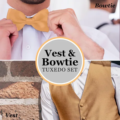 Miniatura 3 de Conjunto de chaleco formal sólido para hombre, esmoquin, chaleco y pajarita para traje o esmoquin