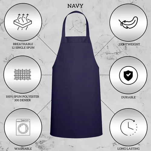 Miniatura 4 de GREEN LIFESTYLE Paquete de 12 delantales profesionales de chef – Delantales para asar para hombres, delantal de cocina impermeable para barbacoa
