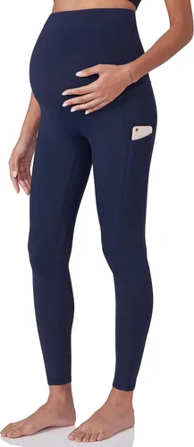 POSHDIVAH Leggings de entrenamiento de maternidad para mujer sobre el vientre, pantalones de yoga con bolsillos, ropa deportiva suave, pantalones de