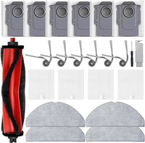 Kit de accesorios de 24 piezas para Roborock Q7 M5+, Q7 L5+, robot aspirador, 1 cepillo principal, 4 filtros, 4 almohadillas de fregona, 6 cepillos
