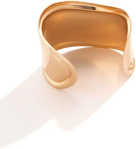 Aonklot Brazalete abierto ajustable ancho dorado pulsera minimalista simple oro brazalete brazalete brazalete de oro