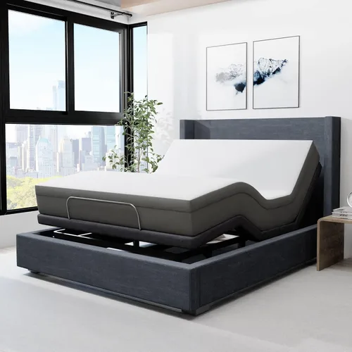 Miniatura 12 de Blissful Nights E4 Twin XL - Base de cama ajustable con masaje, anti ronquidos, gravedad cero, estación de carga USB doble, luz nocturna debajo