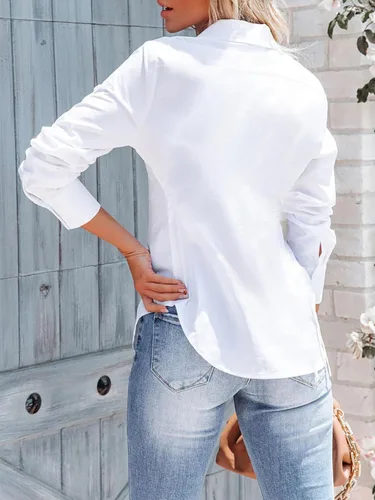 Miniatura 2 de Camisas con botones para mujer ajustadas, camisa de vestir de manga larga, blusa con cuello, camisa de trabajo, para negocios, para oficina, atuendo