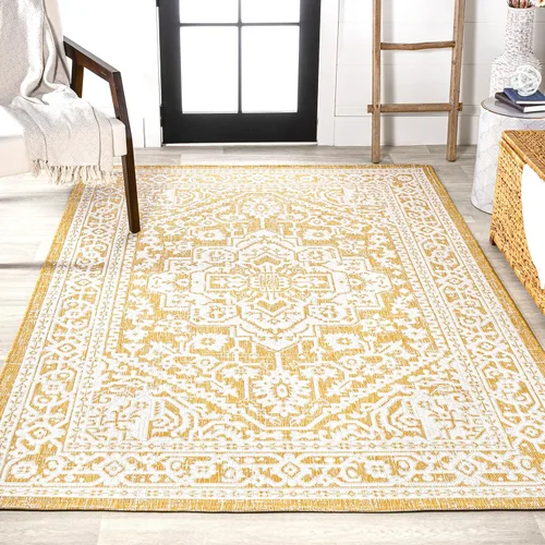 Miniatura 65 de Eyely BMS101D-28 - Alfombra de pasillo con textura de medallón de Santa Mónica Slesi, para interiores y exteriores, estilo costero, bohemio, Gris