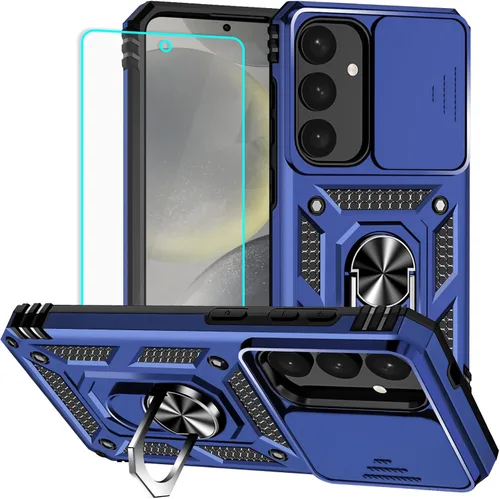 Miniatura 18 de HNHYGETE Funda para Samsung A13 5G, Galaxy A13 5G con protector de pantalla, soporte giratorio de grado militar de 360° (resistente), fundas Negro