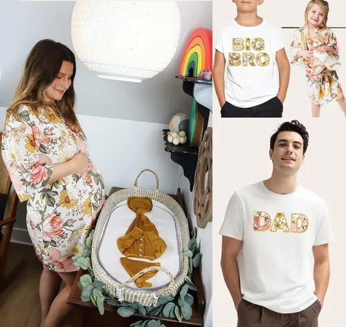 Miniatura 5 de DOB Baby Mommy and Me - Conjunto de bata, manta de envolver y moño para bebé, color miel, sombrero y lazo para bebé, niño o niña, XXL