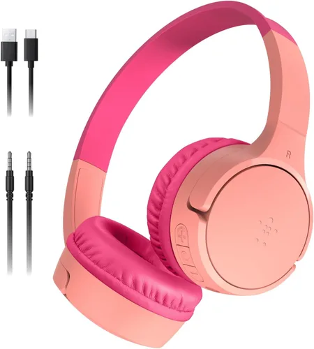 Miniatura 24 de Belkin SoundForm Mini con estuche - Auriculares inalámbricos Bluetooth para niños con vida útil de batería de 30H, límite de volumen seguro de 85dB