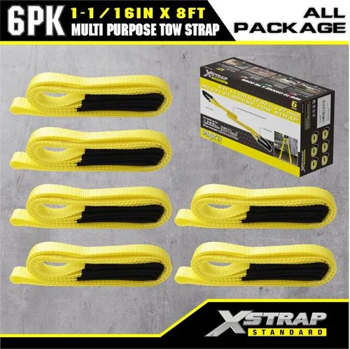 Miniatura 9 de XSTRAP STANDARD 2PK 1-3/4''x 8 pies de correas de remolque con extremos en bucle, eslinga de elevación con correa de tela