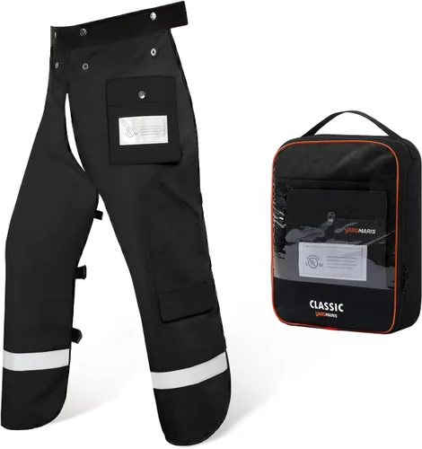 Chaparreras de Motosierra Técnicas de 8 Capas, Pantalones de Motosierra Clase B para Usuarios de Motosierra Negro