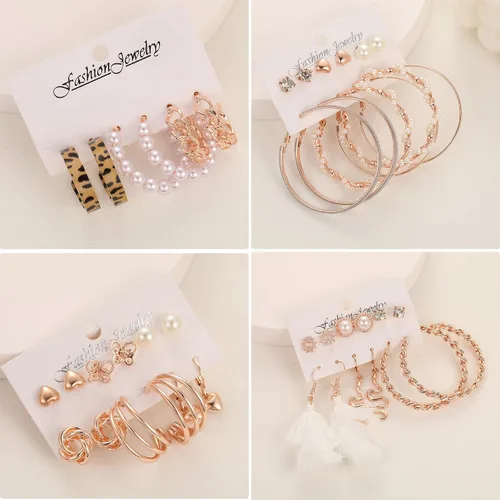 Miniatura 2 de Juego de 45 pares de aretes de aro dorados para niñas y mujeres, juego de aretes gruesos trenzados pequeños y grandes, aretes para mujer, paquete