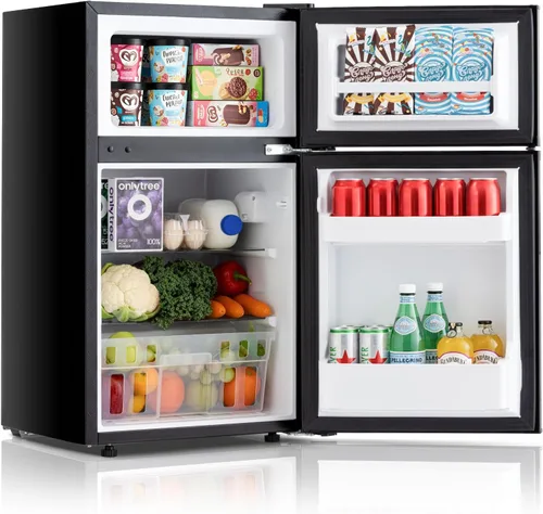 Miniatura 10 de Mini Refrigerador Compacto de 24 Latas/0.9 Pies Cúbicos para Refrescos, Bebidas, Cerveza o Vino, Pequeño Refrigerador Enfriador de Bebidas Portátil