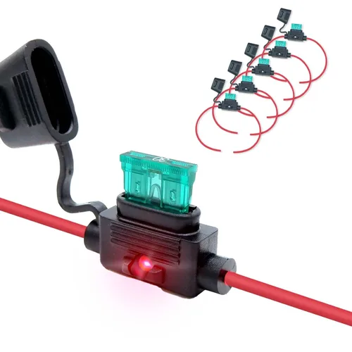 Miniatura 15 de Paquete de 5 resistentes al agua, IP67, portafusibles ATO/ATC en línea, 12 AWG para automóviles, marinos