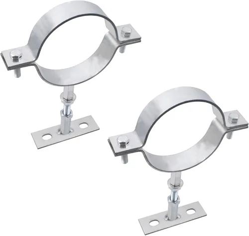 2 soportes de tubo ajustables resistentes de 4 pulgadas, colgador de tubo de anillo de acero galvanizado, abrazadera de soporte de tubo, correa de