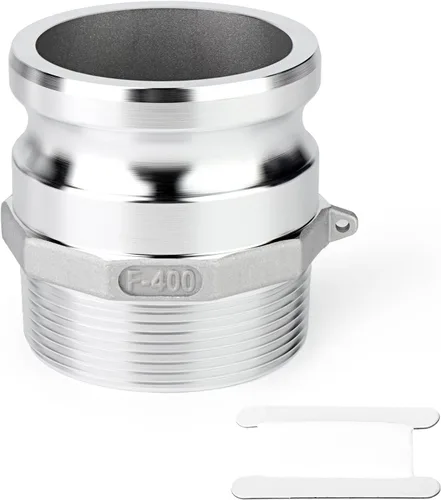Miniatura 8 de TAISHER 2 accesorios de manguera de aluminio tipo F global, enchufe de 1-1/2 pulgadas x 1-1/2 pulgadas NPT macho