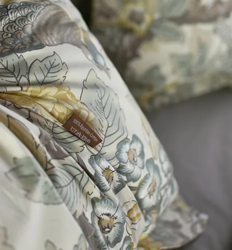 Miniatura 3 de Eikei Chinoiserie - Juego de funda de edredón elegante con diseño floral de pavo real, jardín del paraíso botánico, ramas de pájaros y árboles